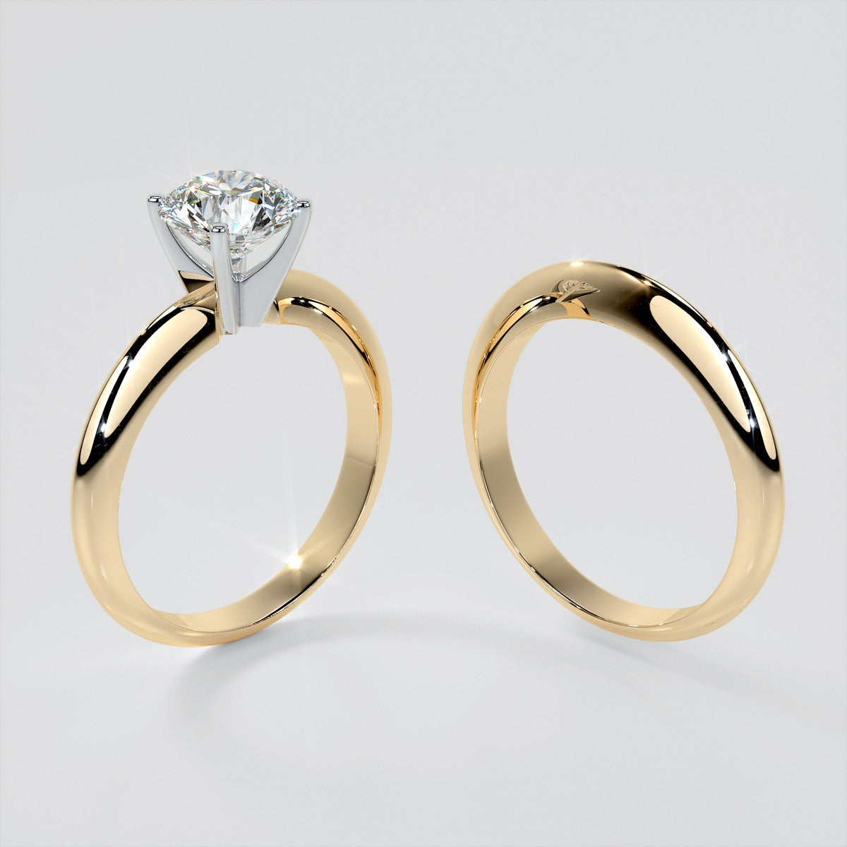 Lab Grown Diamond Round Cut 4-Prong Tiffany Style Engagement Ring