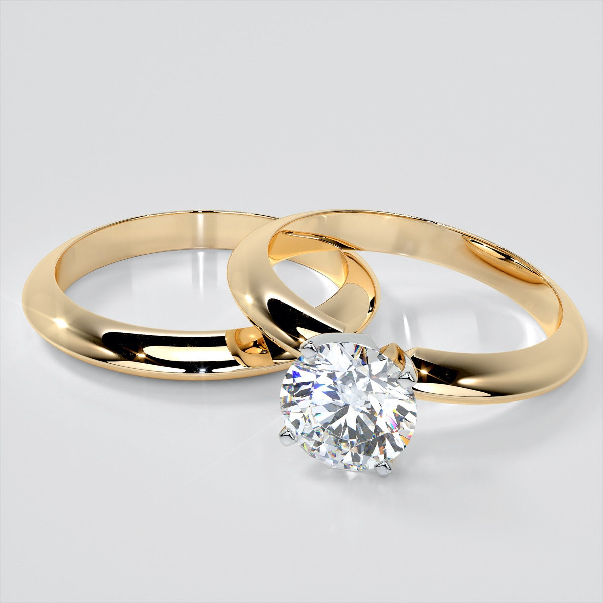 Round Cut 4-Prong Tiffany Style Engagement Ring