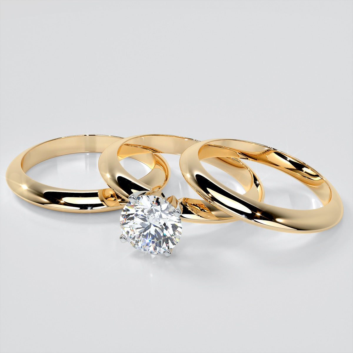 Lab Grown Diamond Round Cut 4-Prong Tiffany Style Engagement Ring