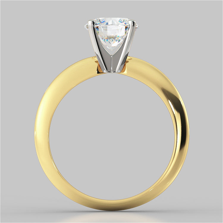 Round Cut 4-Prong Tiffany Style Engagement Ring