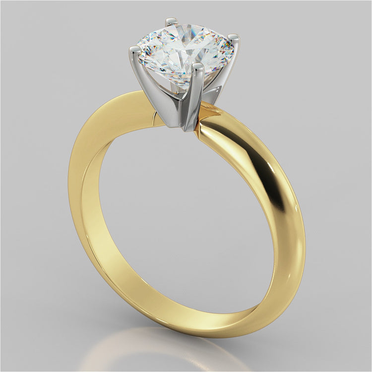 Lab Grown Diamond Round Cut 4-Prong Tiffany Style Engagement Ring