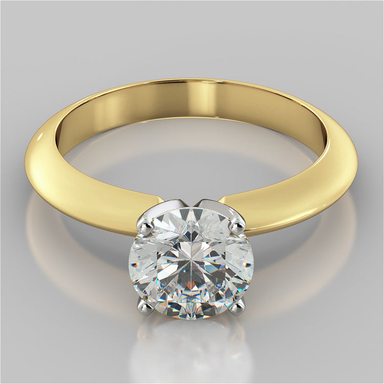 Lab Grown Diamond Round Cut 4-Prong Tiffany Style Engagement Ring