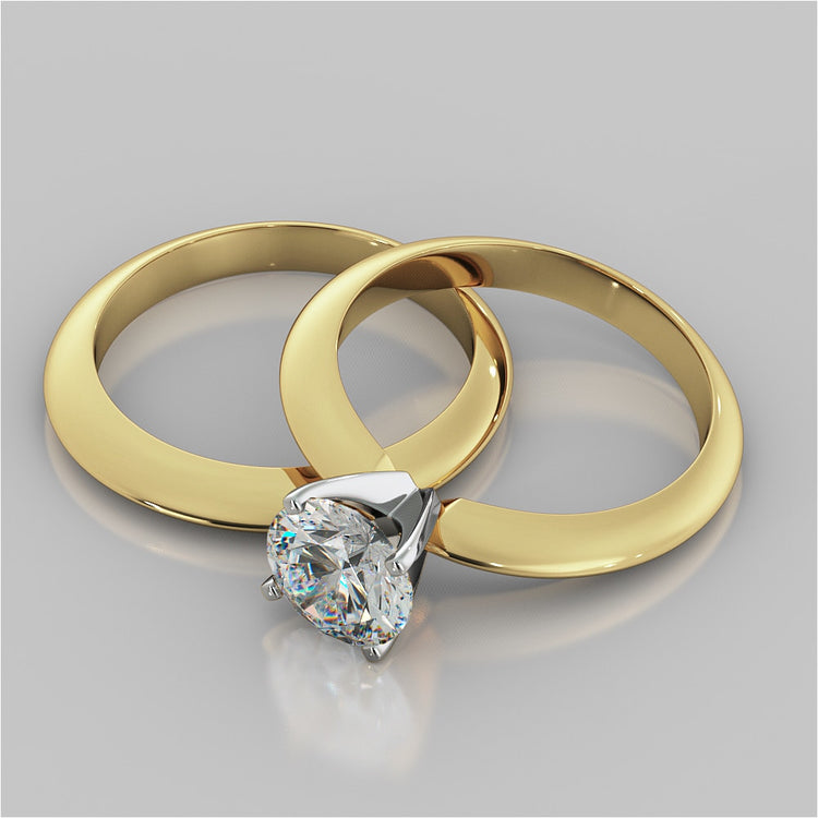 Round Cut 4-Prong Tiffany Style Engagement Ring