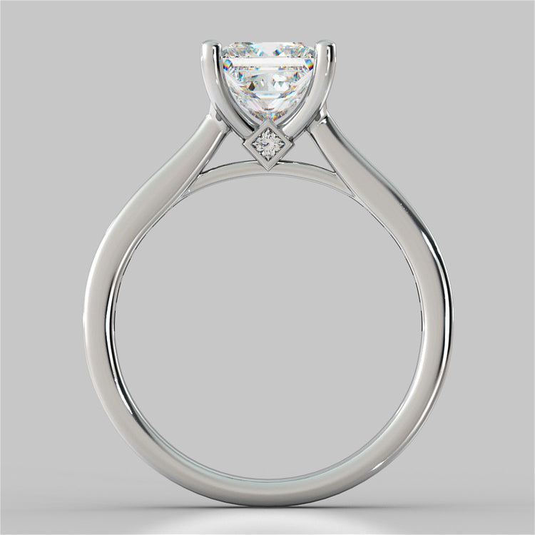 Princess Cut Channel Set Cathedral Style Engagement Ring