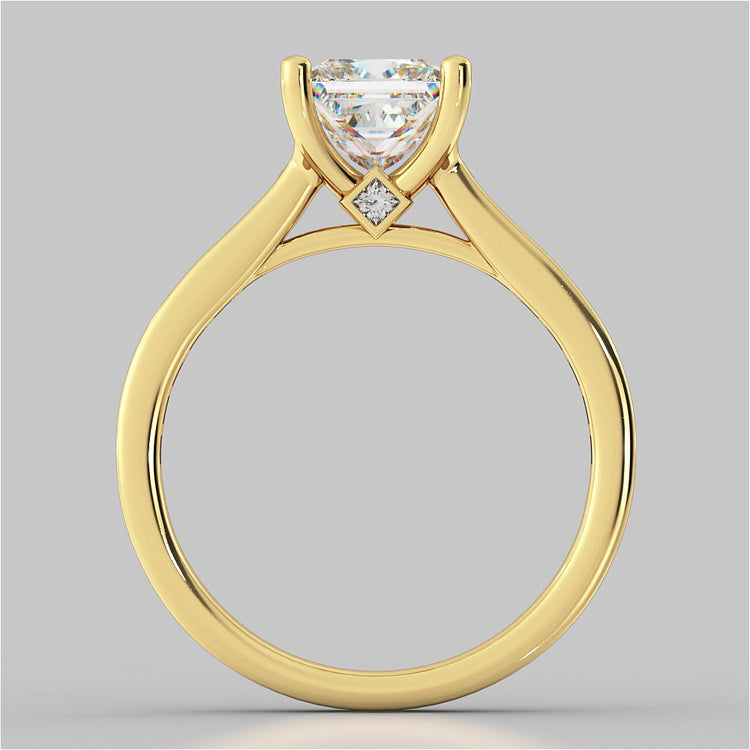 Princess Cut Channel Set Cathedral Style Wedding Set