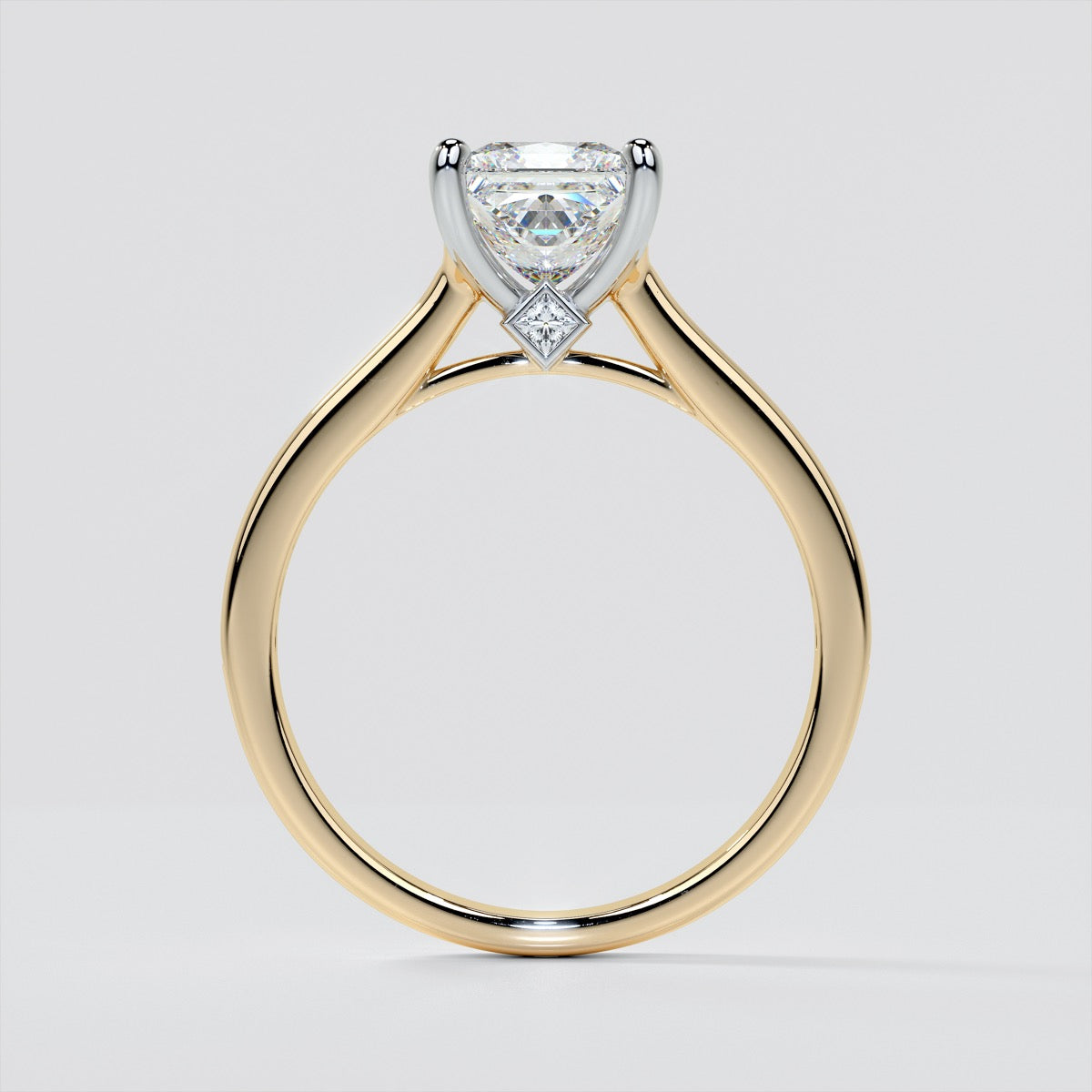 Princess Cut Channel Set Cathedral Style Engagement Ring