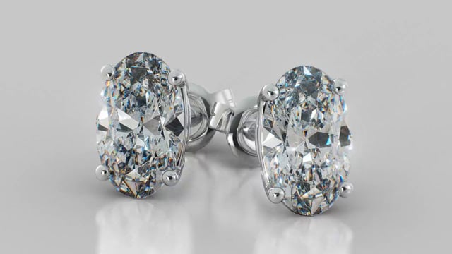 Lab grown Diamond Oval Cut Stud Earrings