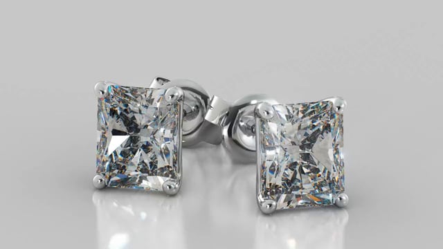 Radiant Cut Stud Earrings