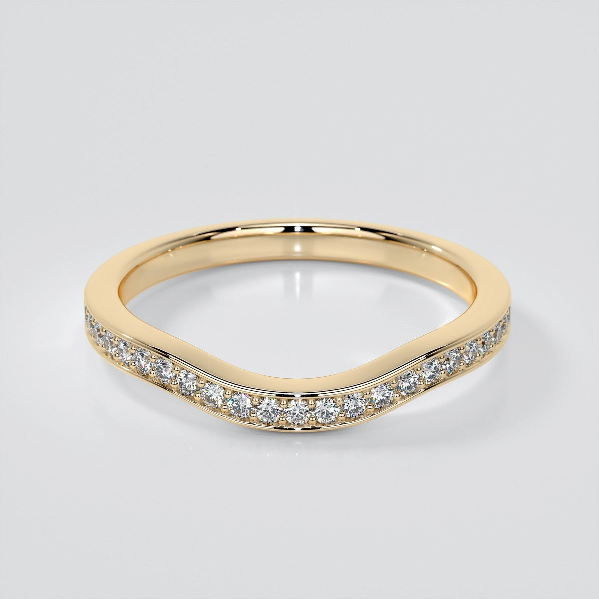 Channel Set Shadow Wedding Band