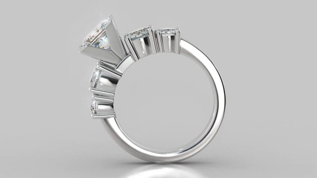 Channel Setting 5-Stone Princess Cut Wedding Set with Accents