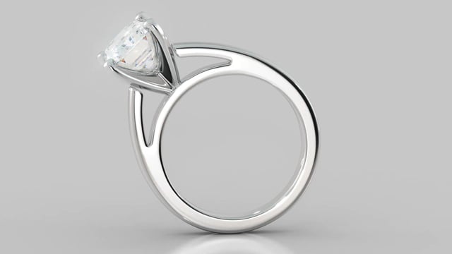 Emerald Cut Cathedral Style Engagement Ring