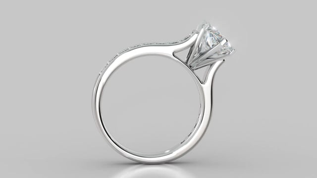 Marquise Cut Cathedral Style Channel Engagement Ring With Accents