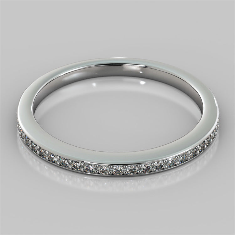 Round Cut Pavé Style Halo Wedding Set With 2 Matching Bands