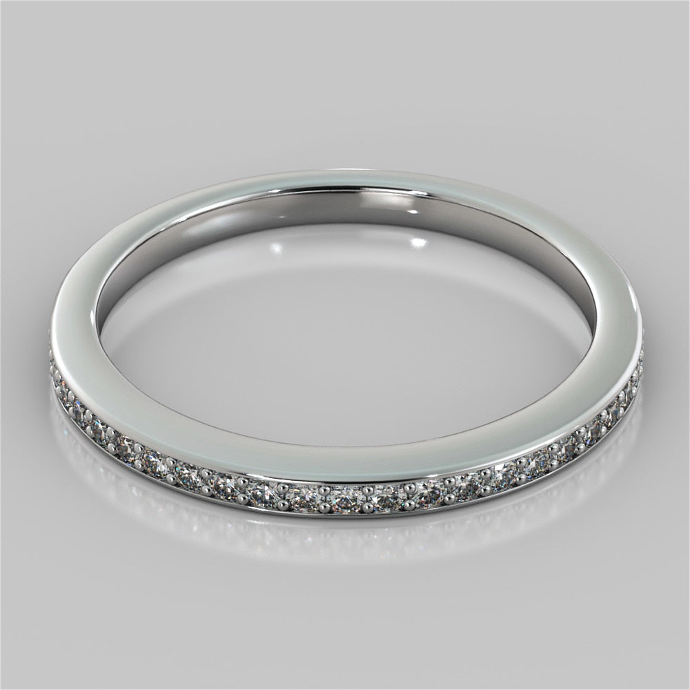 Lab Grown Diamond Round Cut Pavé Style Halo Engagement Ring