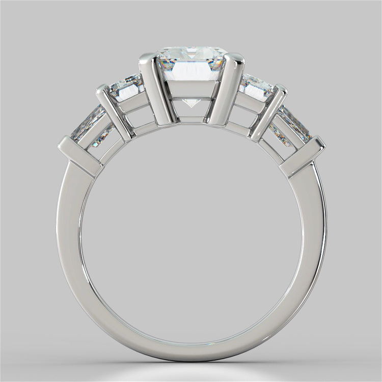 Lab Grown Diamond Emerald Cut Five-Stone Engagement Ring