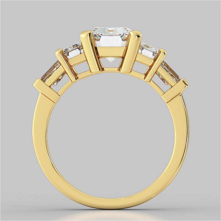 Lab Grown Diamond Emerald Cut Five-Stone Engagement Ring