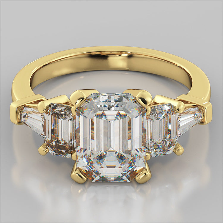 Lab Grown Diamond Emerald Cut Five-Stone Engagement Ring