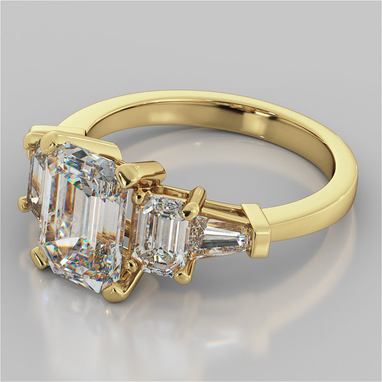 Lab Grown Diamond Emerald Cut Five-Stone Engagement Ring