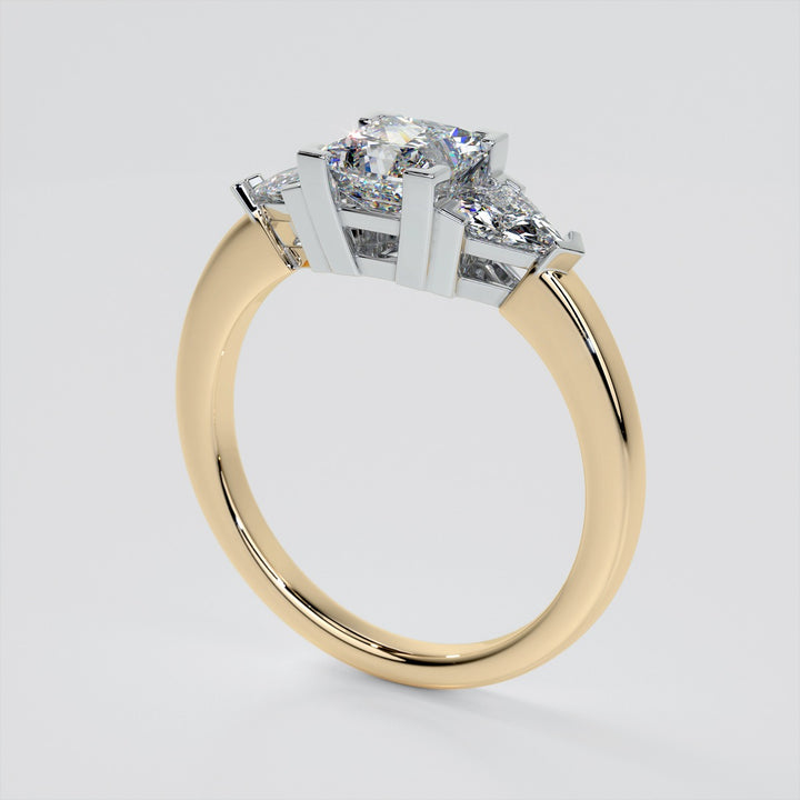 Princess Cut Three-Stone Wedding Set With 2 Matching Bands