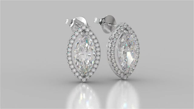 Marquise Cut Drop Style Stud Earrings