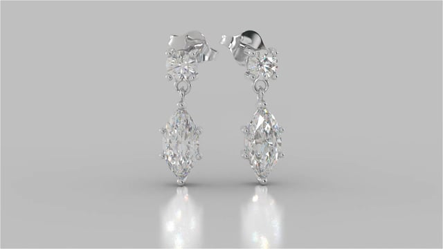 Marquise Cut Drop Style Earrings