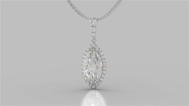 Marquise Cut Drop Style Slider Bail Pendant