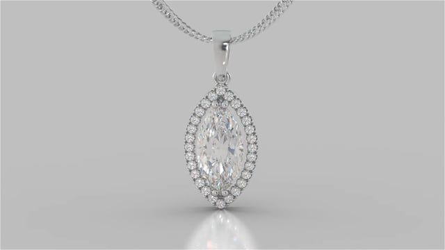 2.21CT Marquise Cut Drop Style Stud Pendant with 16" Chain included