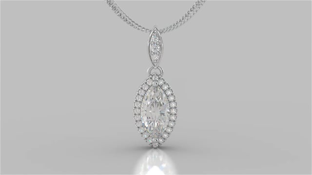 Marquise Cut Drop Style With Embellished Bail Pendant