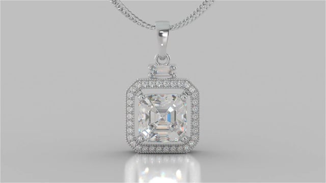 Princess-Cut Halo Pendant