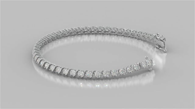 S-Figure Round Cut Tennis Bracelet Set in 925 Sterling Silver