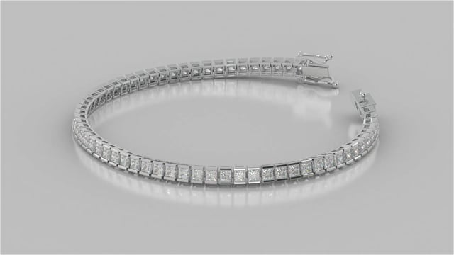 Princess Cut Tennis Bracelet in 925 Sterling Silver