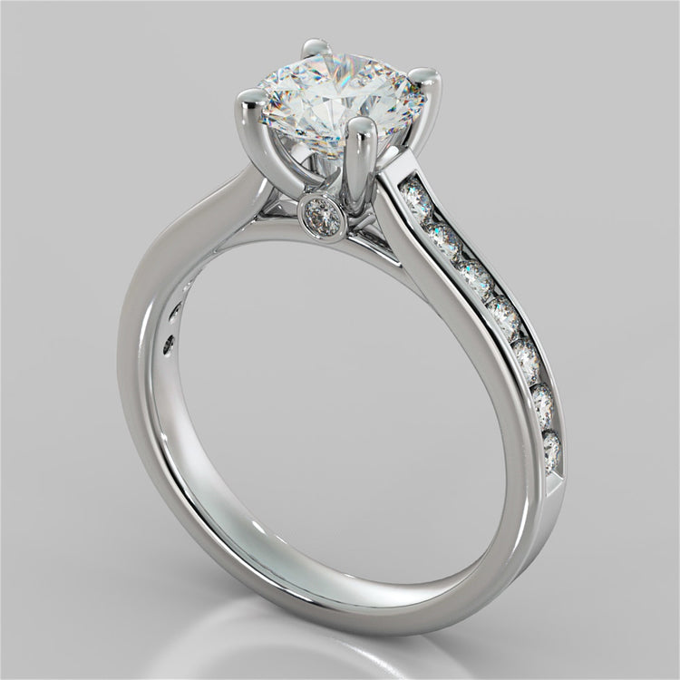 Lab Grown Diamond Round Cut Channel Set Engagement Ring