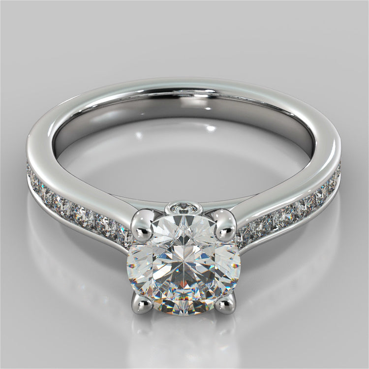 Lab Grown Diamond Round Cut Channel Set Engagement Ring