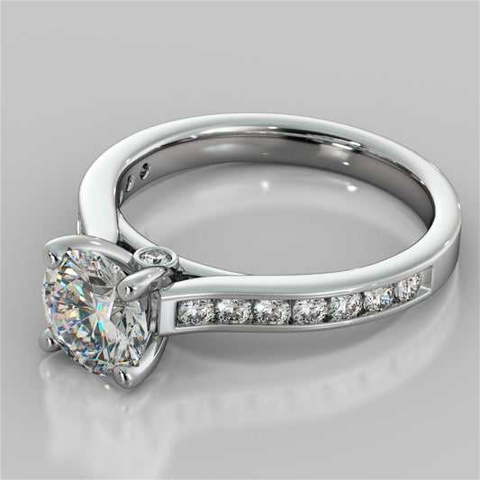 Lab Grown Diamond Round Cut Channel Set Engagement Ring