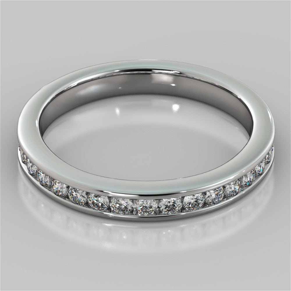 Lab Grown Diamond Round Cut Channel Set Engagement Ring