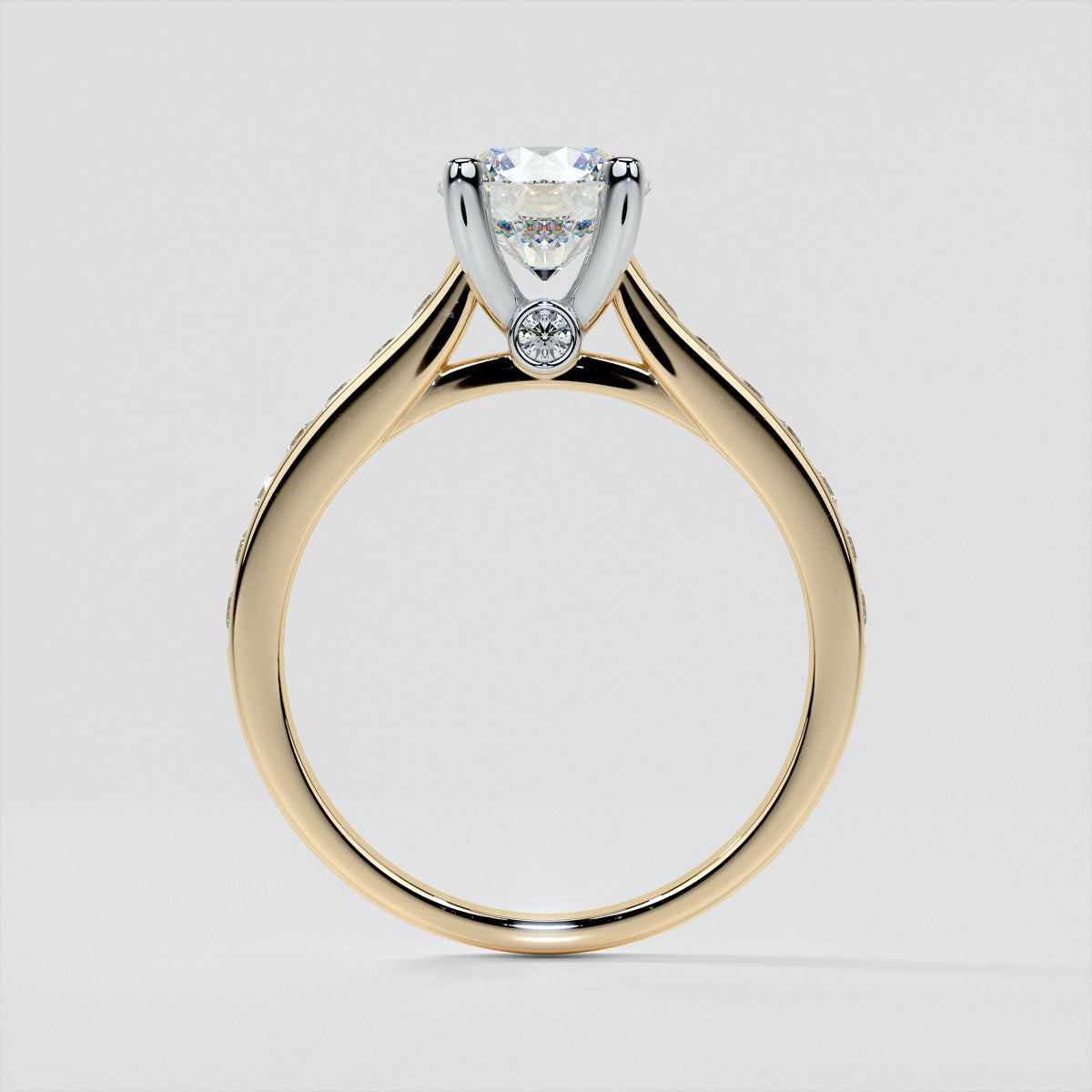 Round Cut Channel Set Engagement Ring