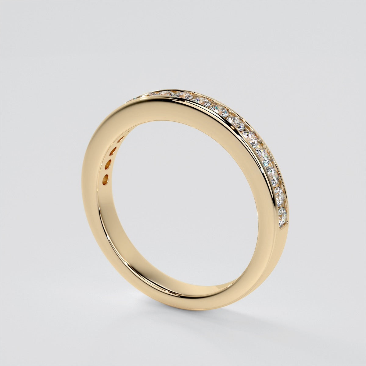 Lab Grown Diamond Round Cut Channel Set Engagement Ring