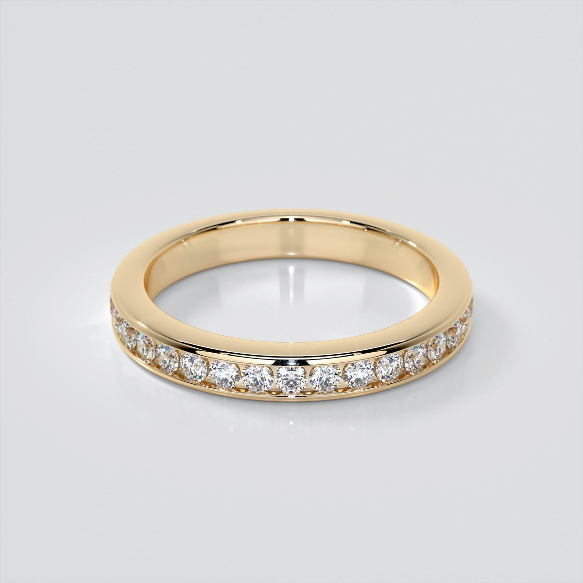 Lab Grown Diamond Round Cut Channel Set Engagement Ring