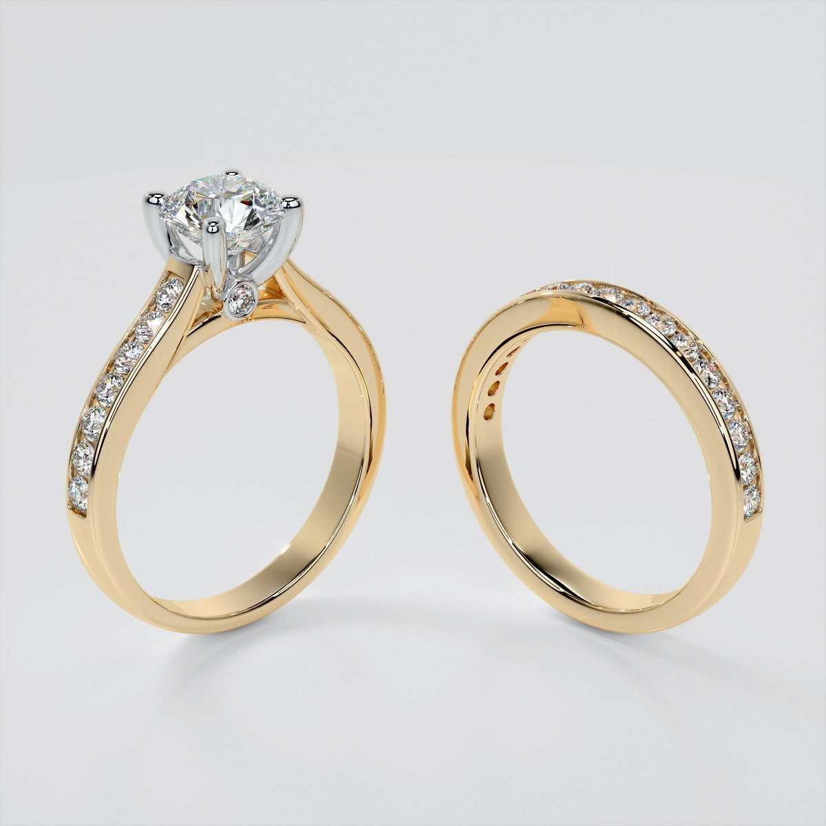 Round Cut Channel Set Engagement Ring