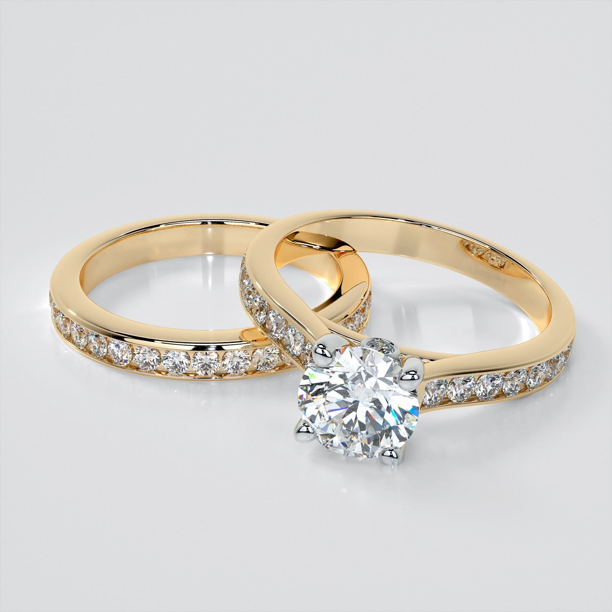 Lab Grown Diamond Round Cut Channel Set Engagement Ring