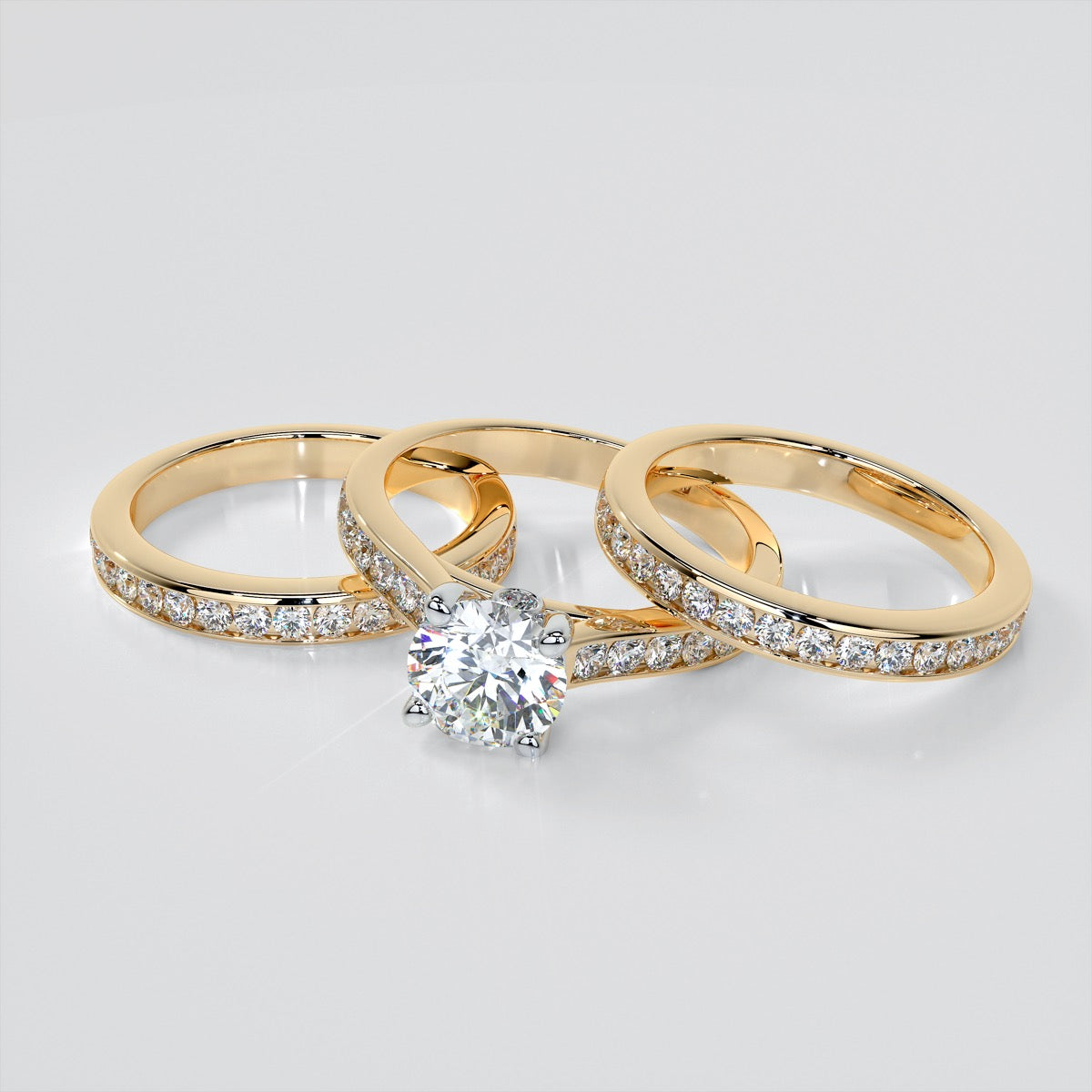 Round Cut Channel Set Engagement Ring