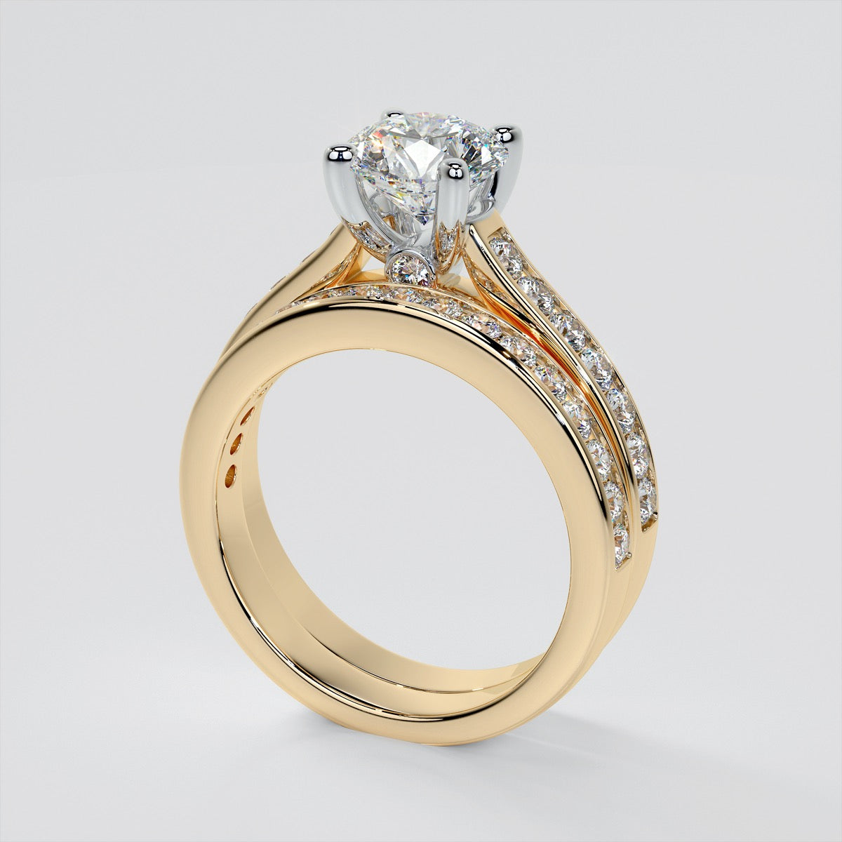 Round Cut Channel Set Engagement Ring