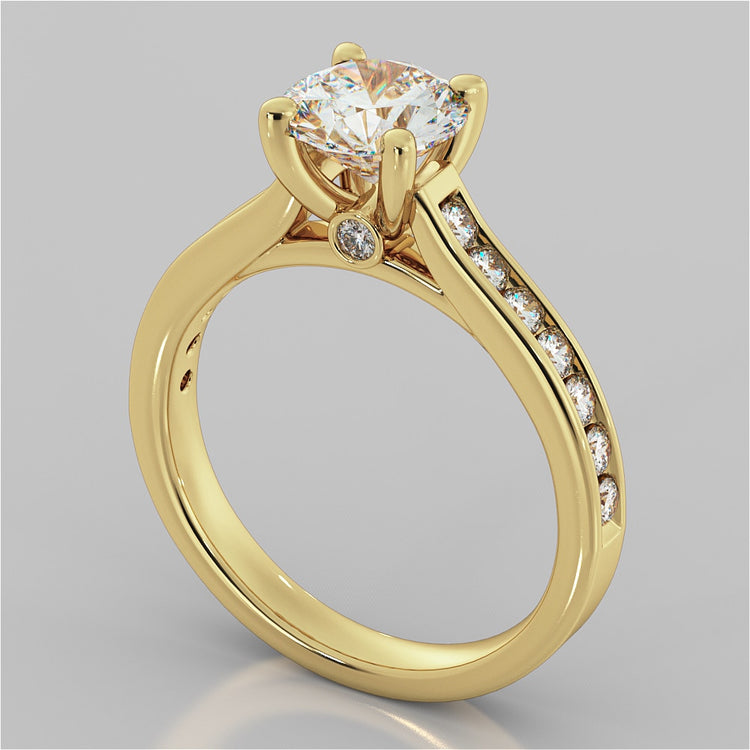 Lab Grown Diamond Round Cut Channel Set Engagement Ring