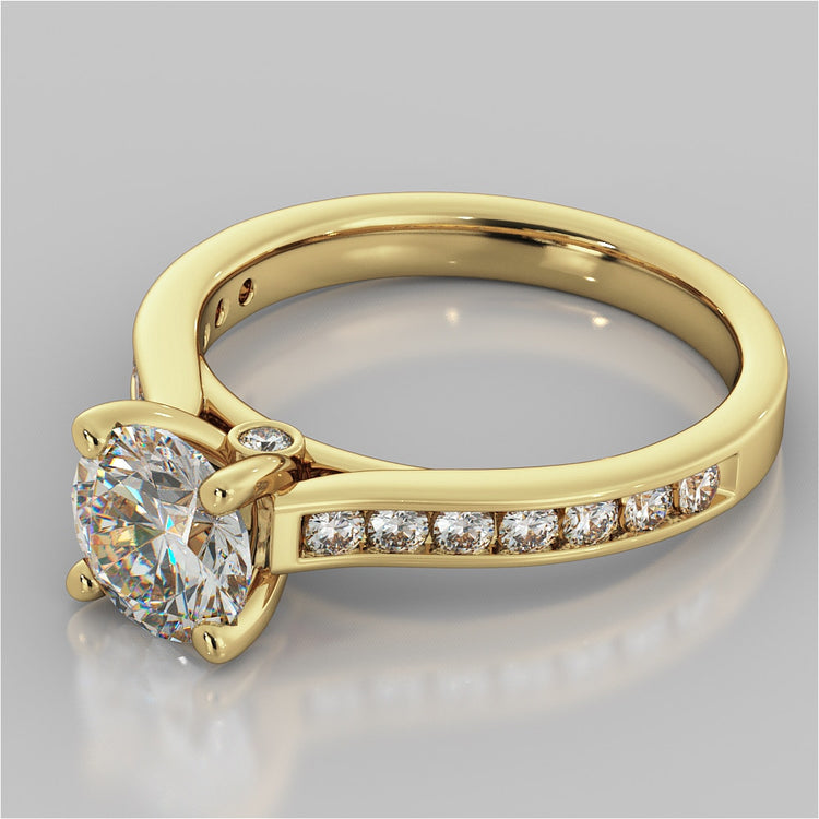 Round Cut Channel Set Engagement Ring