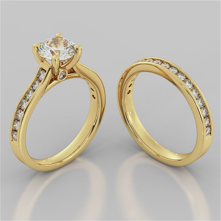 Round Cut Channel Set Engagement Ring