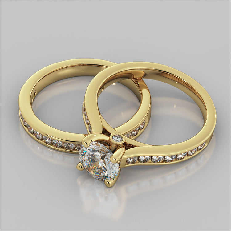 Round Cut Channel Set Engagement Ring