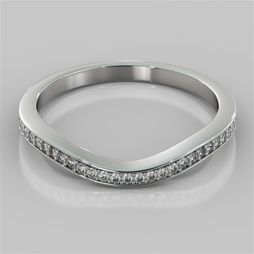 Princess Cut Three Stone Wedding Set With Trapezoids