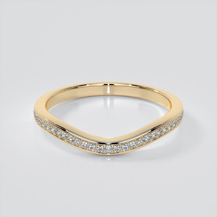 Channel Set Contoured Wedding Band