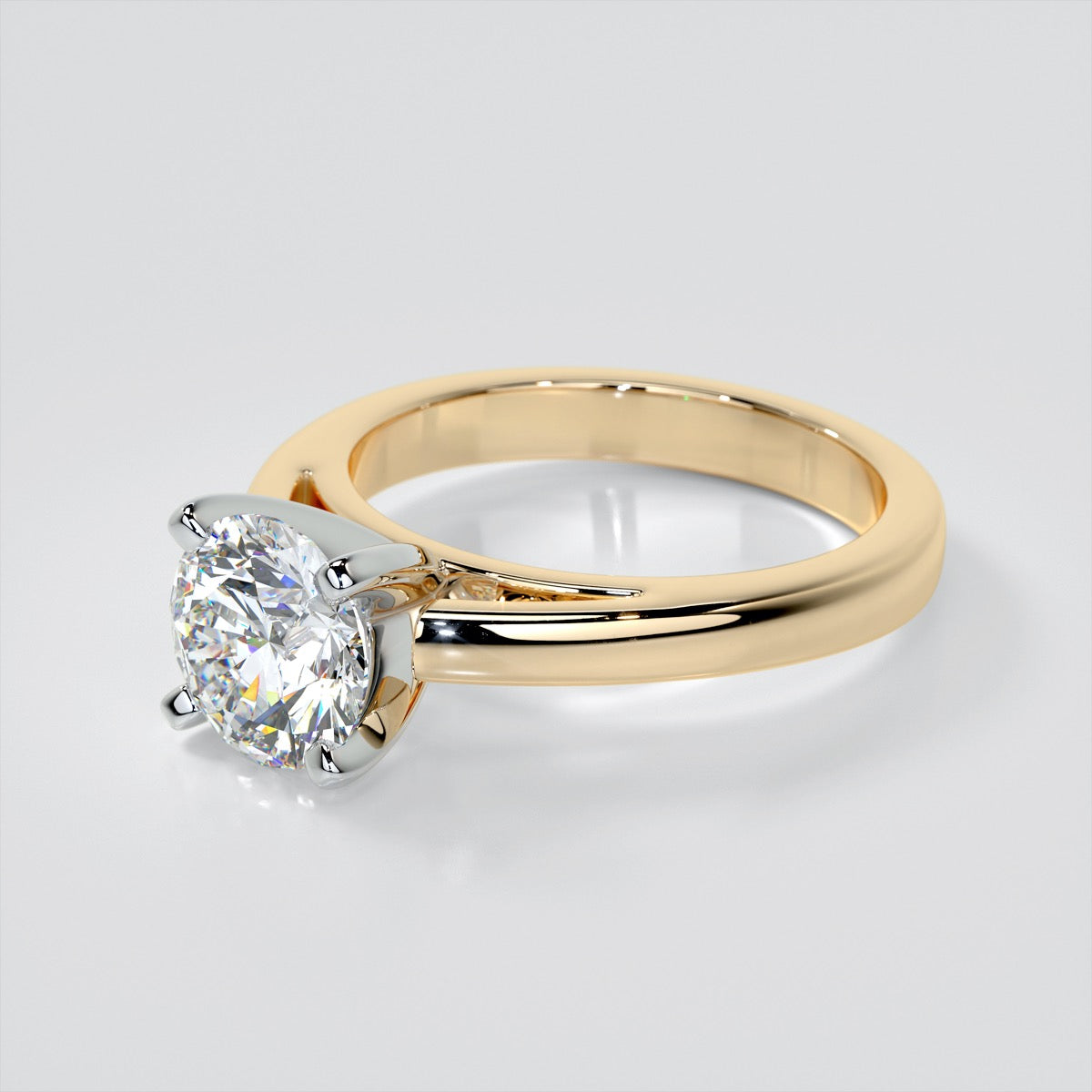 Lab Grown Diamond Round Cut Cathedral Style Engagement Ring