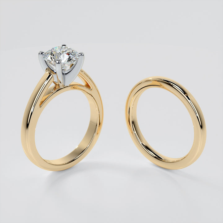 Lab Grown Diamond Round Cut Cathedral Style Engagement Ring